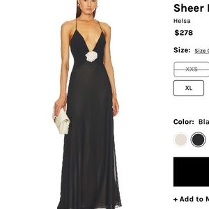 Helsa Sheer Deep V Long Slip Dress